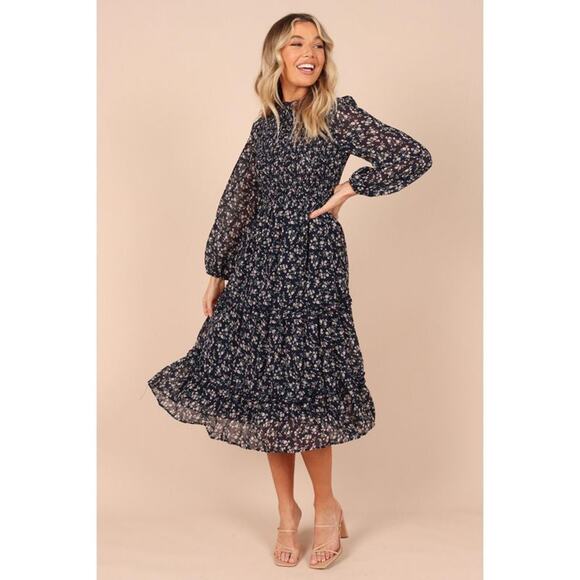 Petal & Pup Women’s Black Floral Midi Dress - Size XL - New - Picture 1 of 5